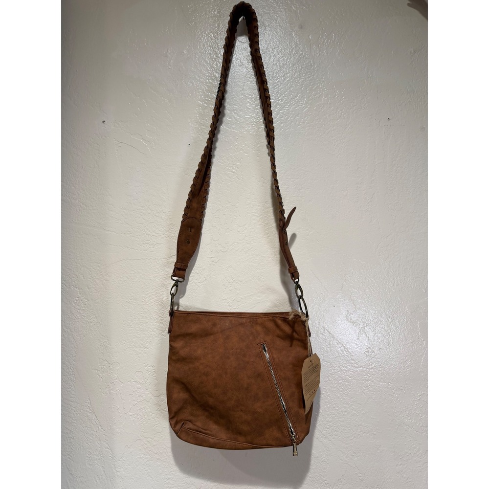 NWT catchfly Southwestern Embroidered Leather Crossbody Bag Brown Desert Boho - Picture 2 of 14